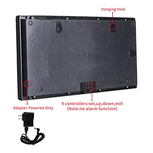 18.5” Large Oversized Led Wall Clock Indoor Temperature, Calendar Display With Date And Day Of Week,Memory Function,Mounted Electric Wall Desk Clock Timer-Green #TOP4