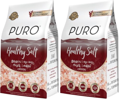 Image of Puro Healthy Salt || Rock Salt || 1 kg (Crystal), 100% Natural, Low Sodium, with Natural Minerals (Pack of 2)
