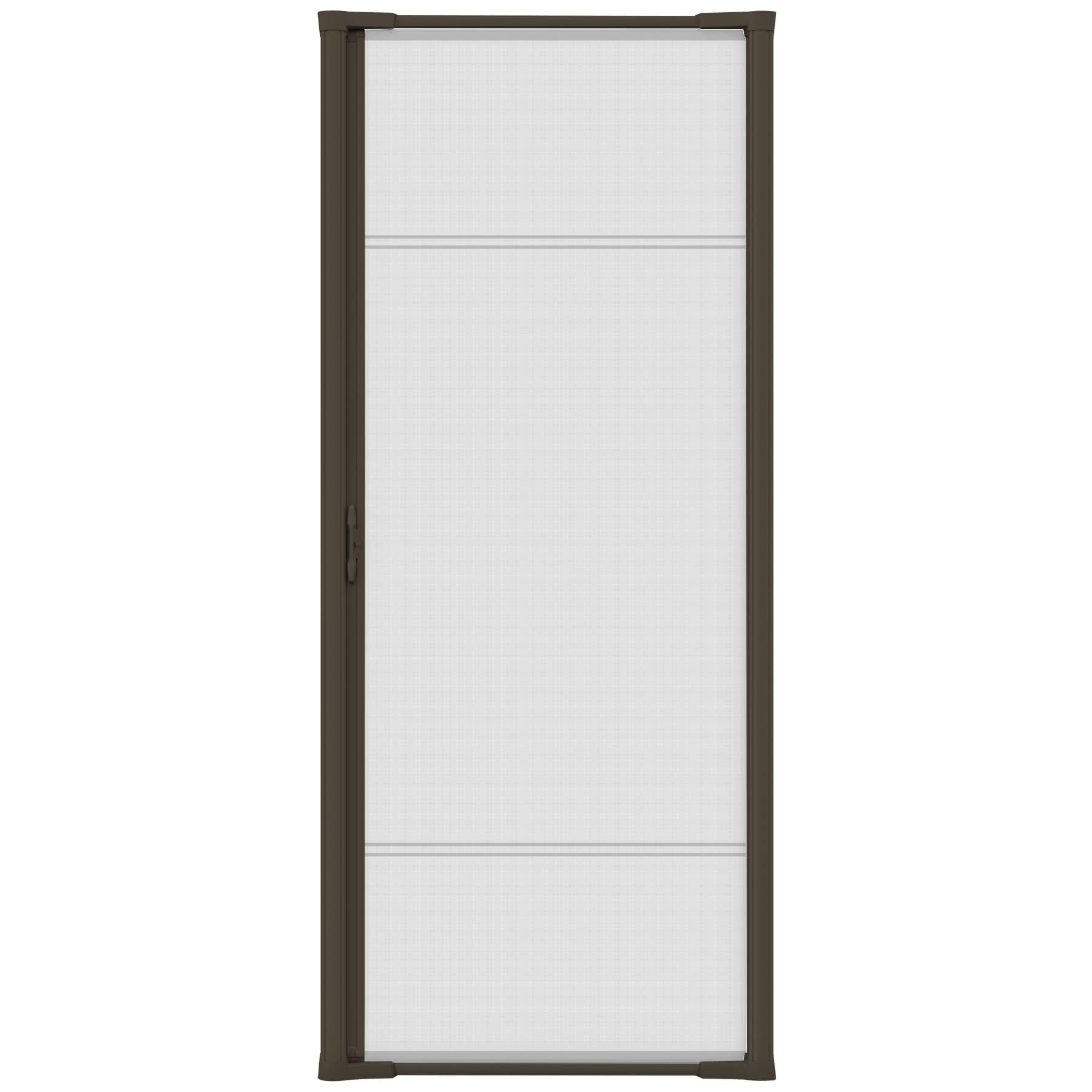 Genius Cool Retractable Screen Doors for Single Door - Roll Away Retractable Screen Doors for Front Door - Standard Width (32 in to 36 in) x Height 80 in - No Drill Easy Install, Brown