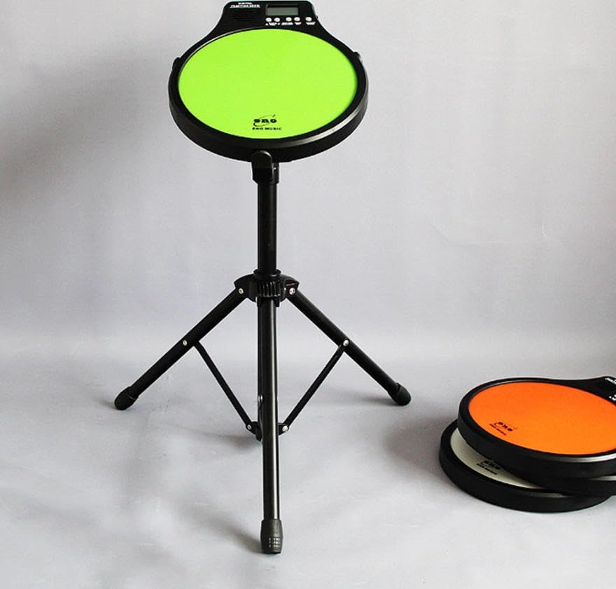 Pad de batería electrónica tonta metrónomo,almohadilla de práctica de batería portátil de 12 pulgadas,soporte plegable ajustable en altura,con baquetas bolsa de batería tonta bolsa de soporte