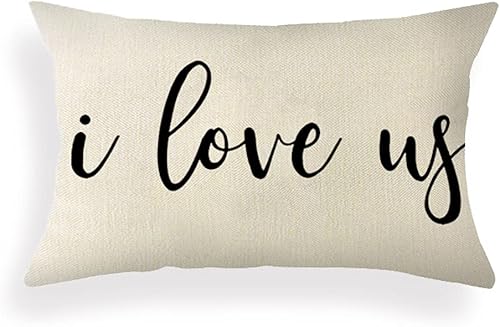 Ogiselestyle Fundas de almohada de granja con frases I Love Us de 12 x 20 pulgadas, fundas de almohada lumbares decorativas para el hogar, funda de