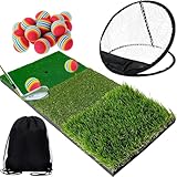 Gavit ゴルフ練習マット 3WAY アプローチ練習器具 ゴルフネット 室内 トレーニング EVAボール 20個 収納袋付き