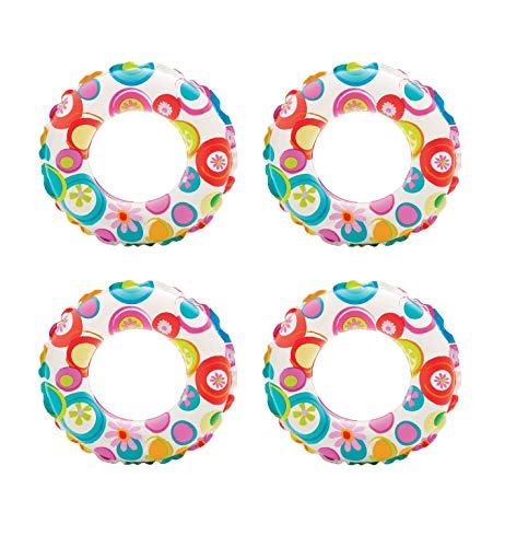 Intex 20-Inch Inflatable Kids Swim Ring Tube Pool Float (4 Pack)