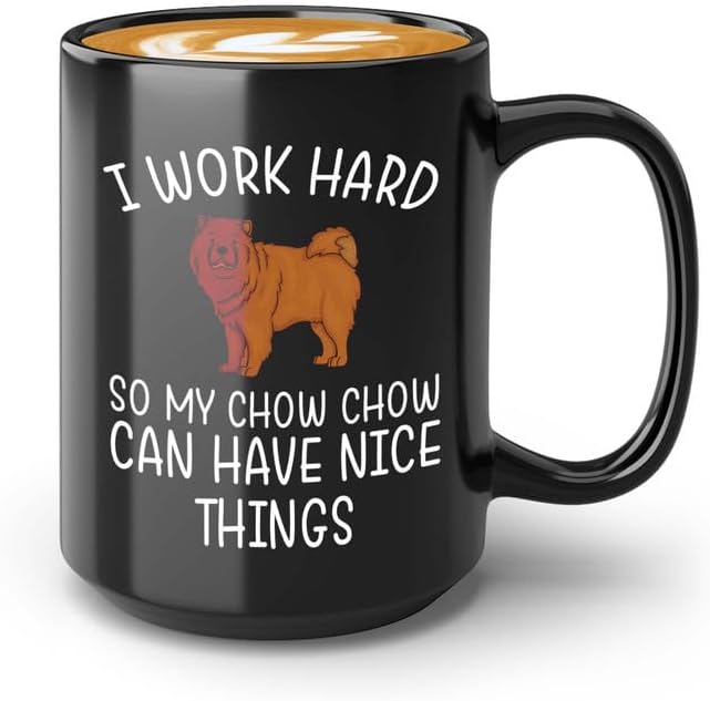 Miniatura 1 de Chow Chow Lover Taza de café de 15 onzas color negro - My Chow Chow - Amantes de los perros Pet Mom New Puppy Snarky Puppy Pup Dueño Perro Mama