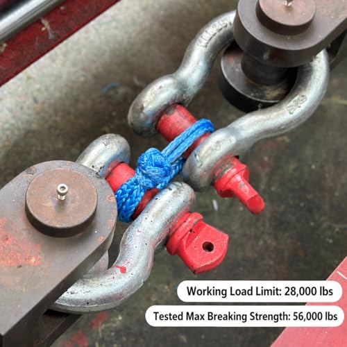 Image of Ucreative 2Pcs Synthetic Soft Shackle 1 /2 Inch x 22 Inch (56,000lbs Breaking Strength) with Extra Sleeves (Blue)