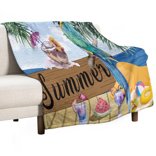 Couverture polaire perroquet d'été plaid confortable pour canapé - 2