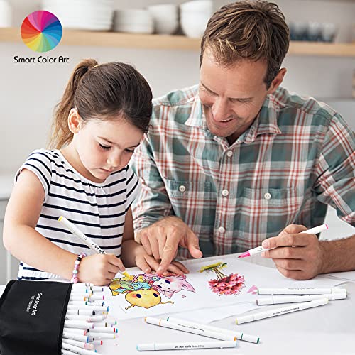 108 Pack Art Markers, 107 Coloring Markers And 1 Blender, Alcohol Based Dual Tip Permanent Markers Highlighters With Case, Excellent For Adults Kids Marking Drawing Sketching By Smart Color Art #TOP5