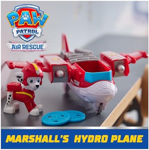 PAW PATROL Air Rescue - Marshall itfaiye uçağı, mermi fırlatma ve Marshall oyun figürü (temel araç), 3 yaşından büyük çocuklar için oyuncak - Görsel 3