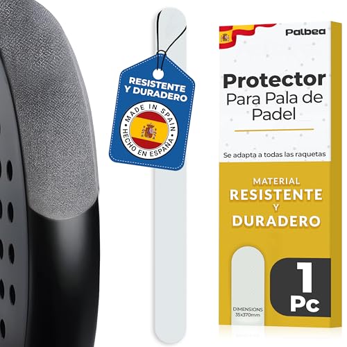 PALBEA Protector Pala de Padel Transparente - Paquete de 1/2/3/5 - Protector Padel Rugoso y Ligero para la Cabeza de la Raqueta - Padel Accesorios Duradero y Fácil de Sustituir - Dimensiones 35x370mm.
