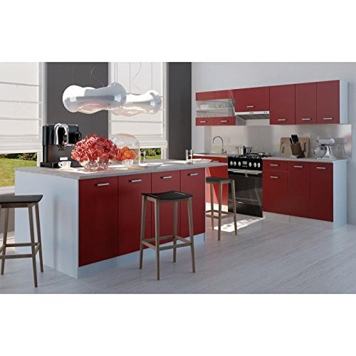 ULTRA Ilot de cuisine 2 m - Rouge