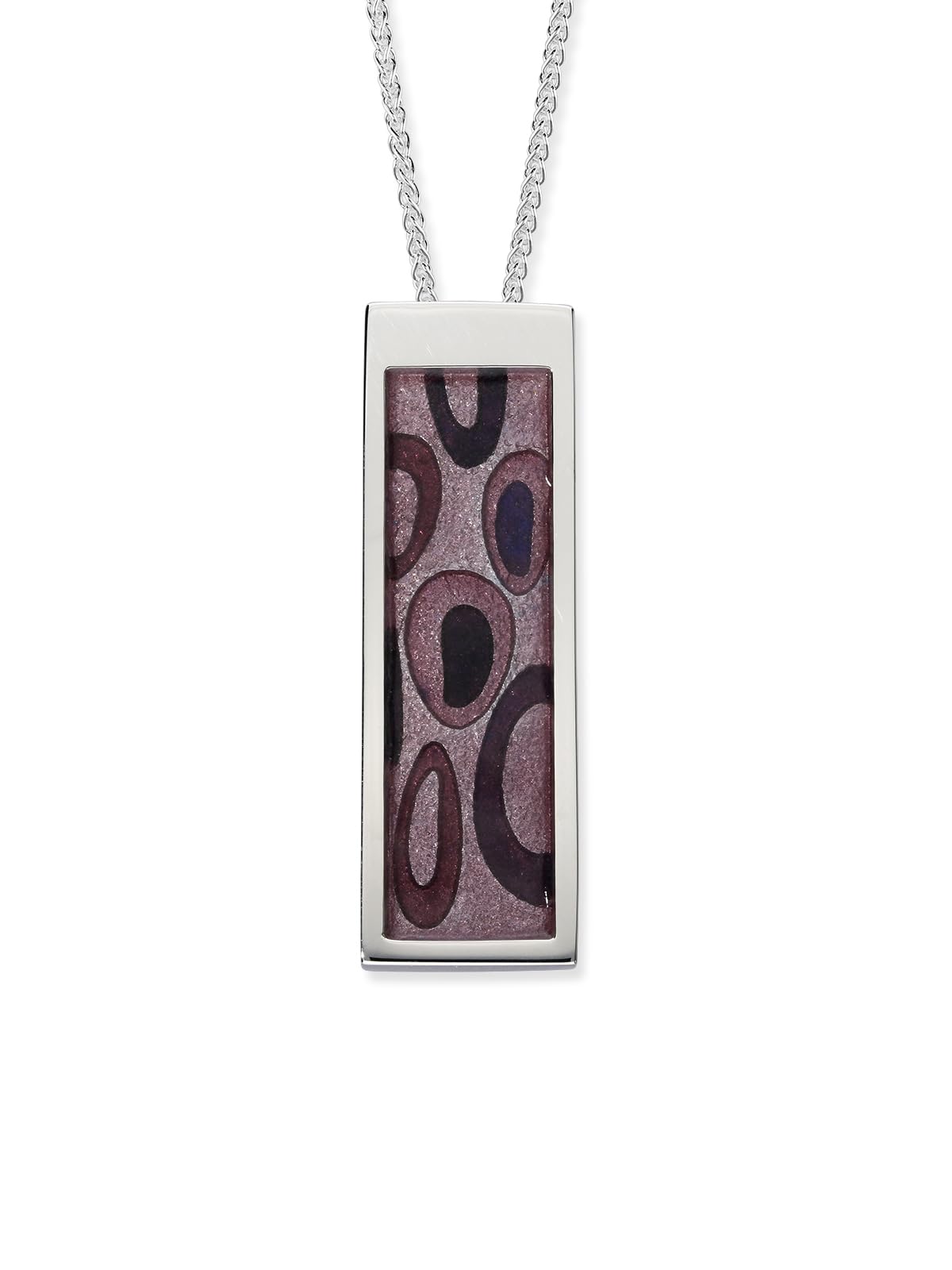 ORTAK 925 Sterling Silver Handmade Pendant Necklace | Hot Glass Hand Enamel In Sirocco Colourways | High Polished | Scottish Fine Jewellery | Made In Scotland