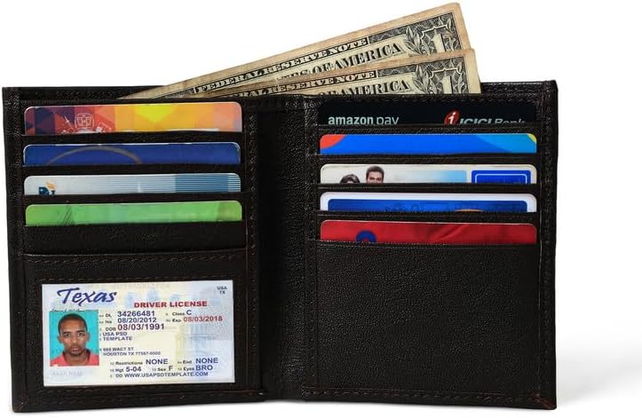 Merbaa Men's Wild West Windfall Fulll Grain Leather Bifold Stylish RFID Blocking Long Wallet with Multiple Card slots, ID holder and Cash Compartment