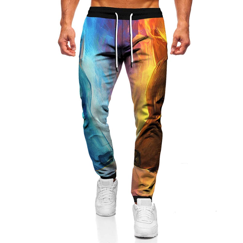 Spring and Autumn Animal Wolf 3D Printing Men's Pants Oversized Sports Pants Hip Hop Street Casual Pants Gym Fitness Pants-4_6XL