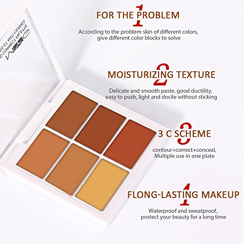 Waterproof Professional Color Corrector For Dark Circles Red Marks Scars,Longwear&Easy To Apply. Colors Correcting Concealer Palette&Creamy Concealer Palette #TOP3
