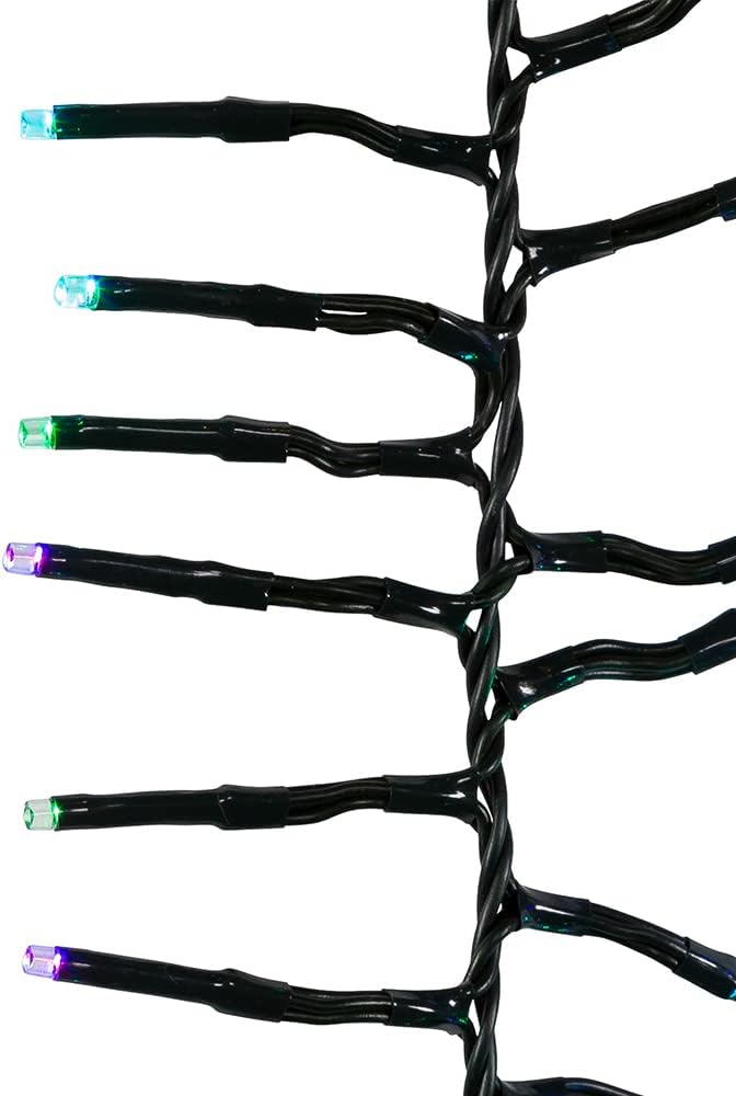 Kurt Adler 480-Light 15.7-Foot RGB Twinkle LED Connectable Cluster Garland