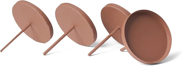 Novaliv 4 x Candle Picks Flat 8 cm Rust Metal Round for Advent Wreath Candle Holder Candle Pin Christmas Candle Holder Candle Nozzle Advent Candle Holder Candle Plate for Inserting