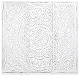 The Wooden Town Wall Hanging Plaques - Wall Art Wall Décor Plaques - 36x12 Inch White Antique, Elegant Sculpture Wall Décor Panel to Enhance the Décor of Your Room or Office