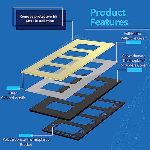 Image of LIDER Quadruple Decorator Wall Plate, Impact Resistant, Plexiglass, Acrylic, Mirror Glass Gold, 1-Pack