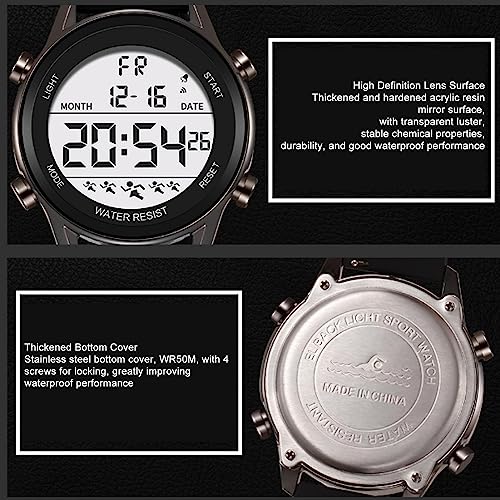 Reloj Cronógrafo Digital, Luminoso Multifunción Impermeable con Correa Rápida, Reloj Deportivo para Hombres y Actividades al Aire - imagen 4