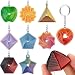 9PCS Fidget Toys Geometric Keychain Charms, 3D Printed Stress Relief Sensory Toy, Expandable Fidget Toy Keychain Fidget Sensory Fun Toys for Anxiety Decompression for Women's Fashion Accessories