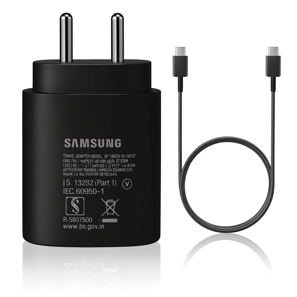 Original Samsung 25W Type-C PD 3A Superfast Charging Adapter with 1M Cable for Galaxy M47|M17|A57|A37|A07|A...