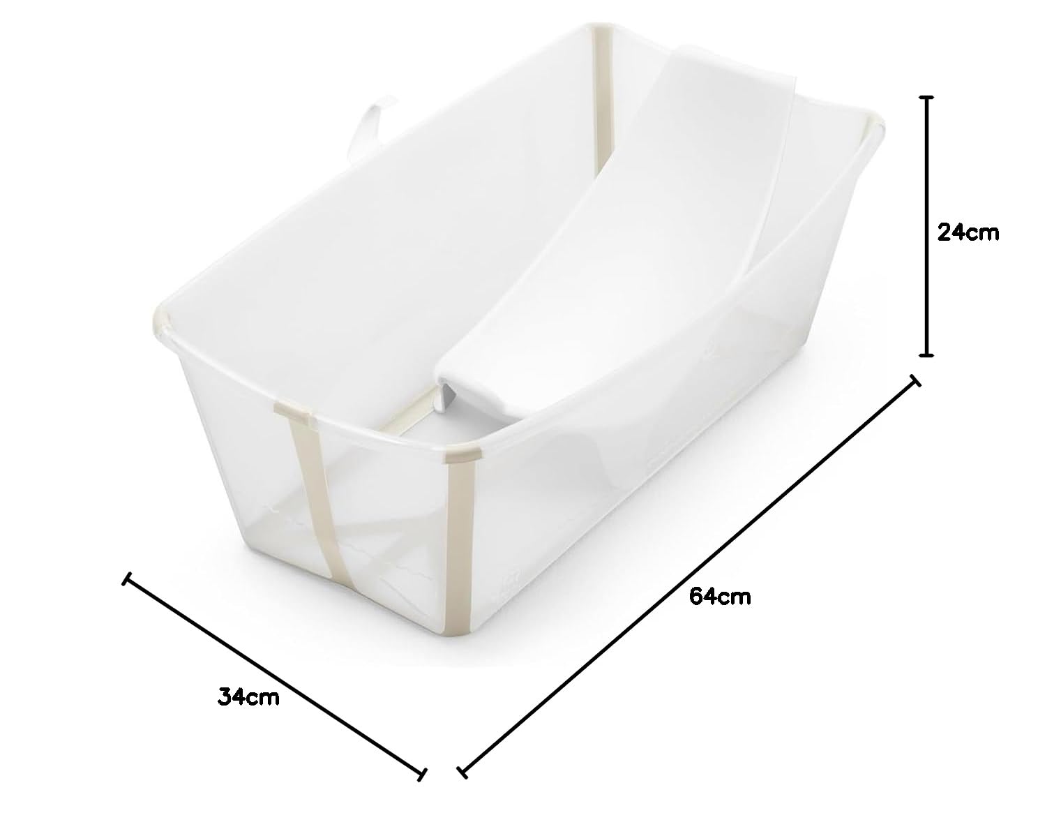 Stokke Flexi Bath (Sandy Beige) avec Support nouveau-nés - Bain bébé pratique maison voyage - jusqu'à 48 mois