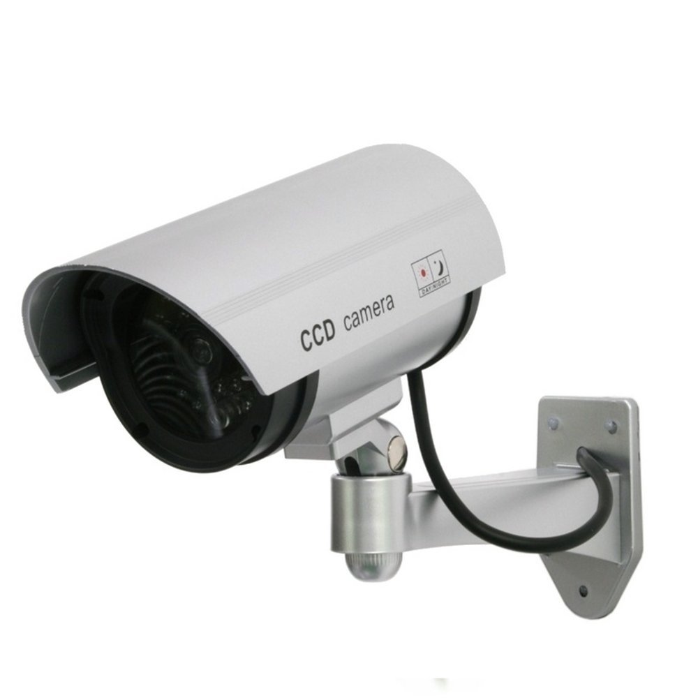 Maclean Videocamera Fittizia IR1100 S con LED e Imitazione IR Telecamera Finta Falsa Dummy Camera Sorveglianza CCTV Colore Argento