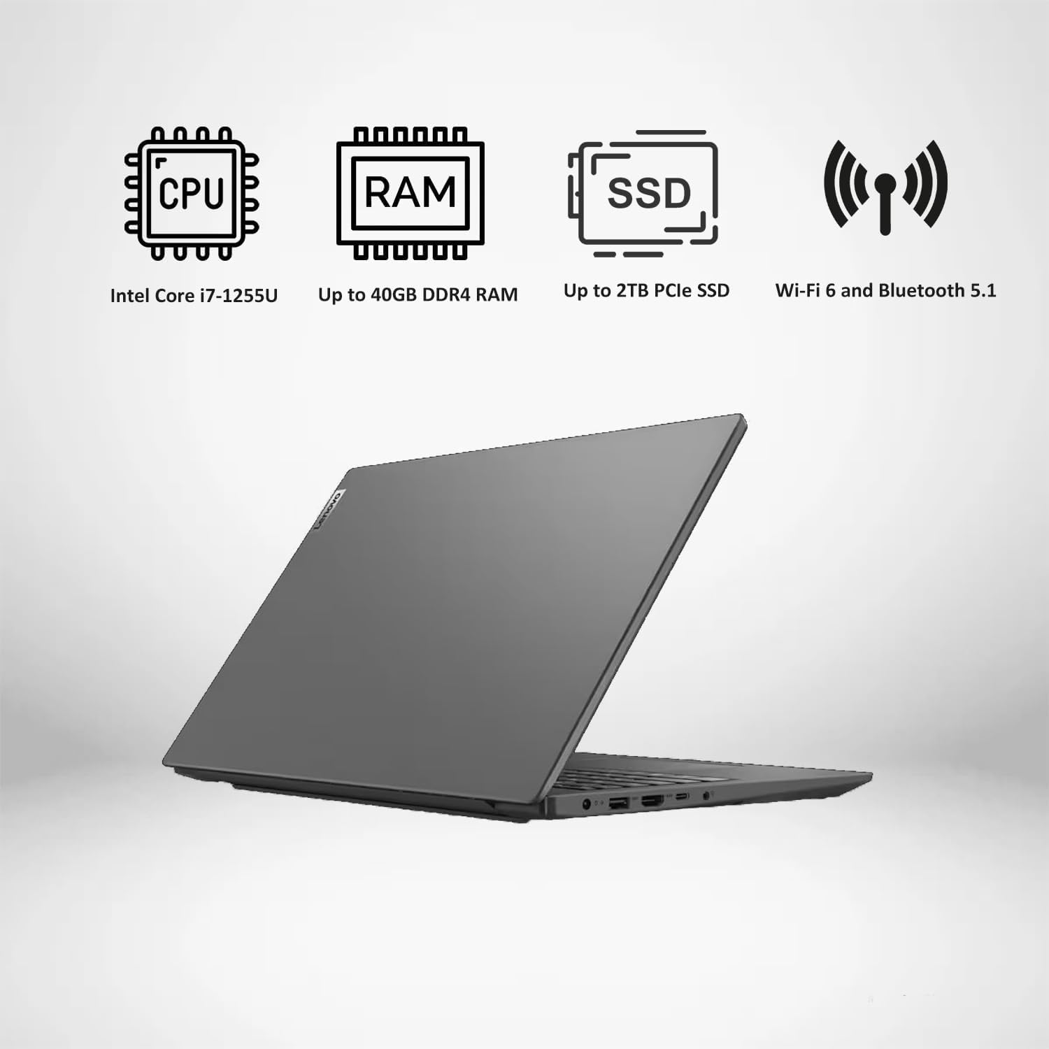 Lenovo V15 15.6 inch FHD Business Laptop | 12th Gen Intel Core i7-1255U, 10 Cores, Up to 4.7GHz | Intel Iris Xe Graphics | 24GB RAM, 1TB SSD | WiFi-6, Type-C, RJ45 | Lightweight | Windows 11
