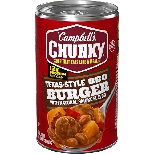 Campbell's Chunky Texas-Style BBQ Burger with Natural Smoke Flavor Soup, 18.8 oz Can