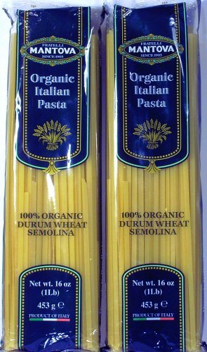 Mantova Organic Fettucine Pasta - (Pack of 10) Non-GMO Authentic Italian Ribbon-Shaped Pasta - Pack of 10