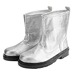 Leapiture Feuerwehrstiefel Schweißschutzschuhe Aluminiumfolie 1000 Grad Hochtemperaturstiefel Brandschutzschuhe Hitzebeständige Stiefel(41)