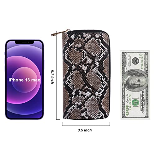 Image of Double Zipper Wallet for Woman Clutch Purse with Cell Phone Holder for Smartphone /Card /Coin /Cash