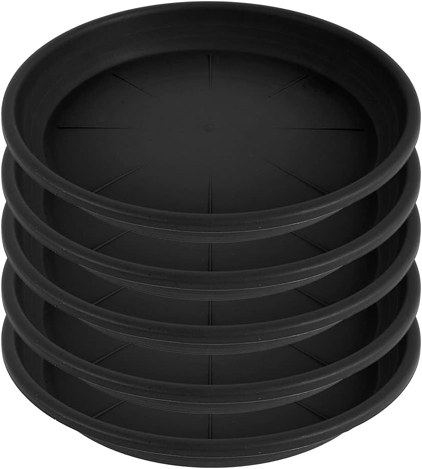 URXWQSA 5 Pack 12 Inch Plastic Plant Saucers, Durable Large Round