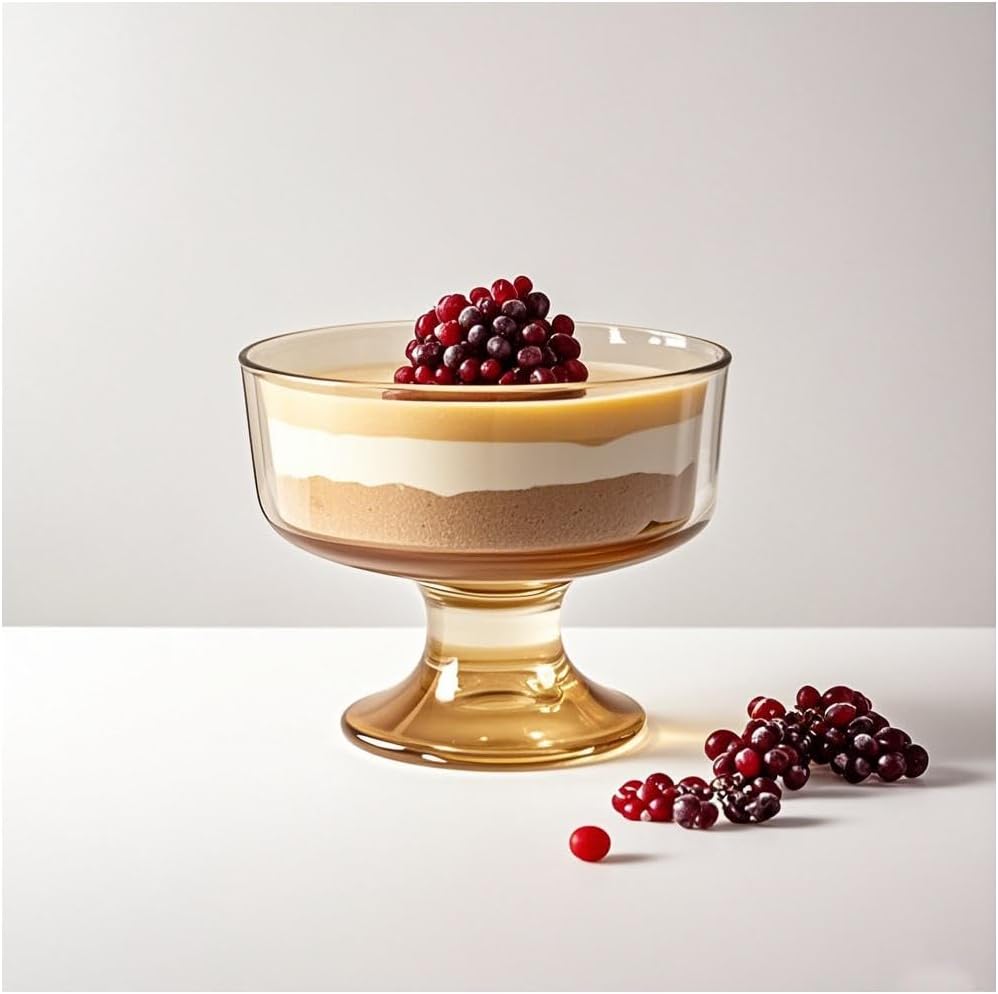 6-Piece Mini Footed Glass Ice Cream Bowls Versatile Dessert Bowls and Cups Suitable for Party Scenarios Such as Desserts Fruits Nuts Cocktails 6.3 oz (amber) - Image 5