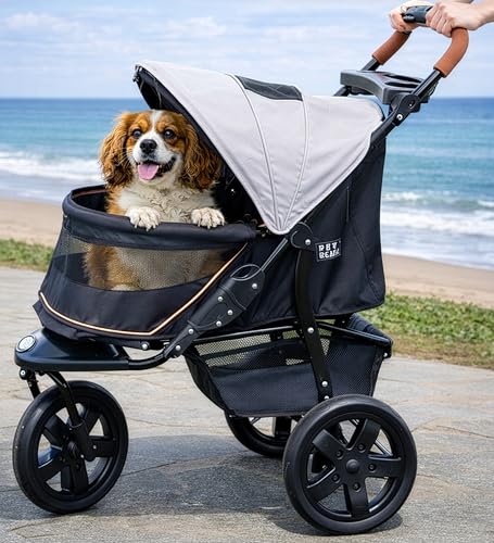 Pet Gear No-Zip AT3 Pet Stroller for Cats/Dogs, Zipperless Entry, Easy One-Hand Fold, Jogging Tires,...