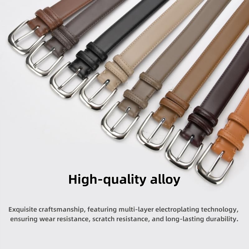 Womens Fashion Leather Wide Belts Ladies Silver Buckle Retro Belts Student Youth Decorative Belt for Dress Jeans Coat2