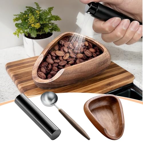 Dosificador para café contenedor de madera con cuchara y spray RDT 4
