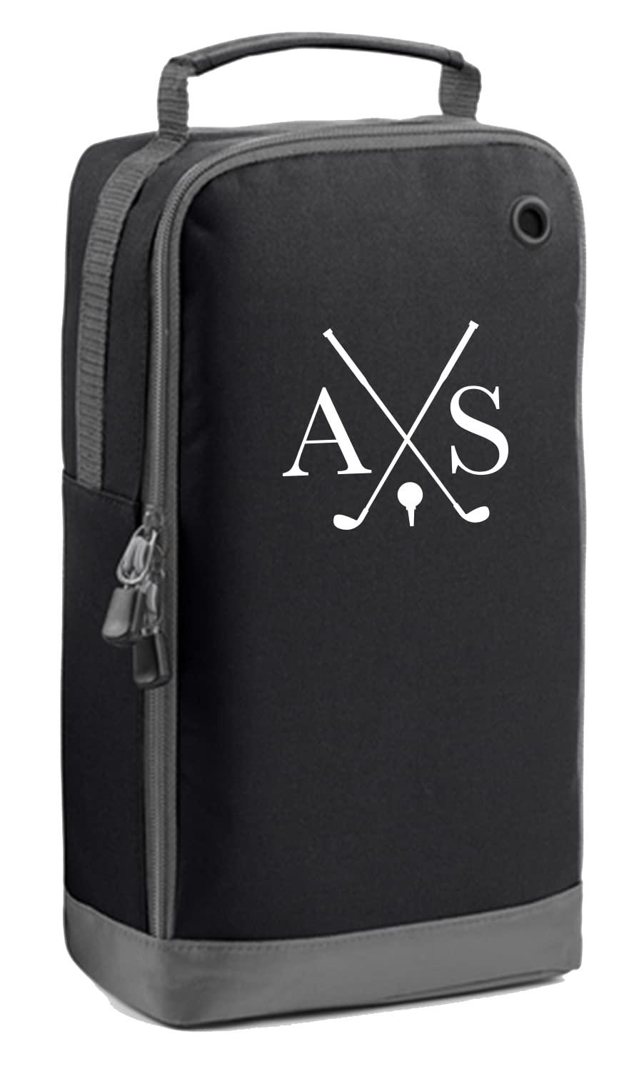 Personalised Golf Bag Golfing Kit Custom Initials Sports Bags for Men Women Mum Dad Father's Day Gift (Black-White)