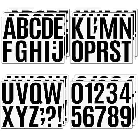 15 Sheets Large Self Adhesive Vinyl Letters Numbers Kit, 4 Inch Mailbox Numbers Stickers for Mailbox, Signs, Window, Door, Cars, Trucks, Home, Business, Address Number, lockers (4 Inch, Black) Cover