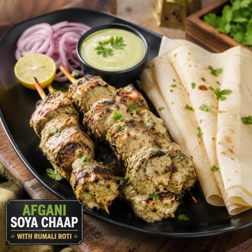 Image of Chokhi Dhani Veg SOYA Chaap 850g x 3 | High Protein Ready-to-Cook SOYA Chaap | Canned Food Chunks on Stick | Ideal for Curry, Tandoori, Gravy & Snacks