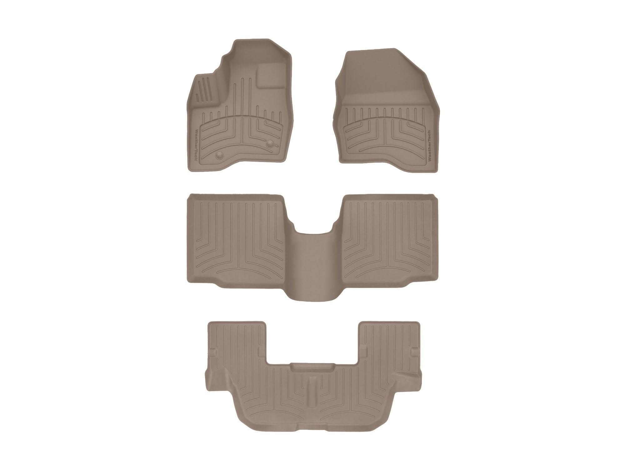 WeatherTech FloorLiner HP Custom Fit Floor Mats for Ford Explorer Full Set (45359-1-2-3IM), Tan