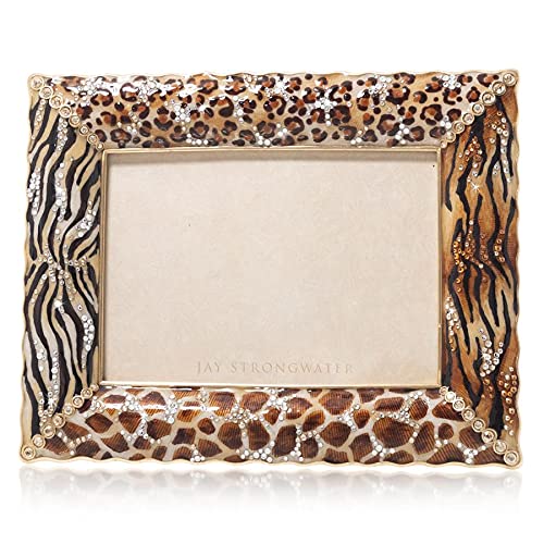 Jay Strongwater Mixed Animal Print Photo Frame, Four Classic Safari Collection Prints, 5" X 7" #TOP1