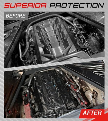 Image of C8 Real Carbon Fiber Engine Cover Fit for Corvette C8 2020-2025 Stingray E-Ray Z51 6.2L Carbon Fiber Engine Bay Covers