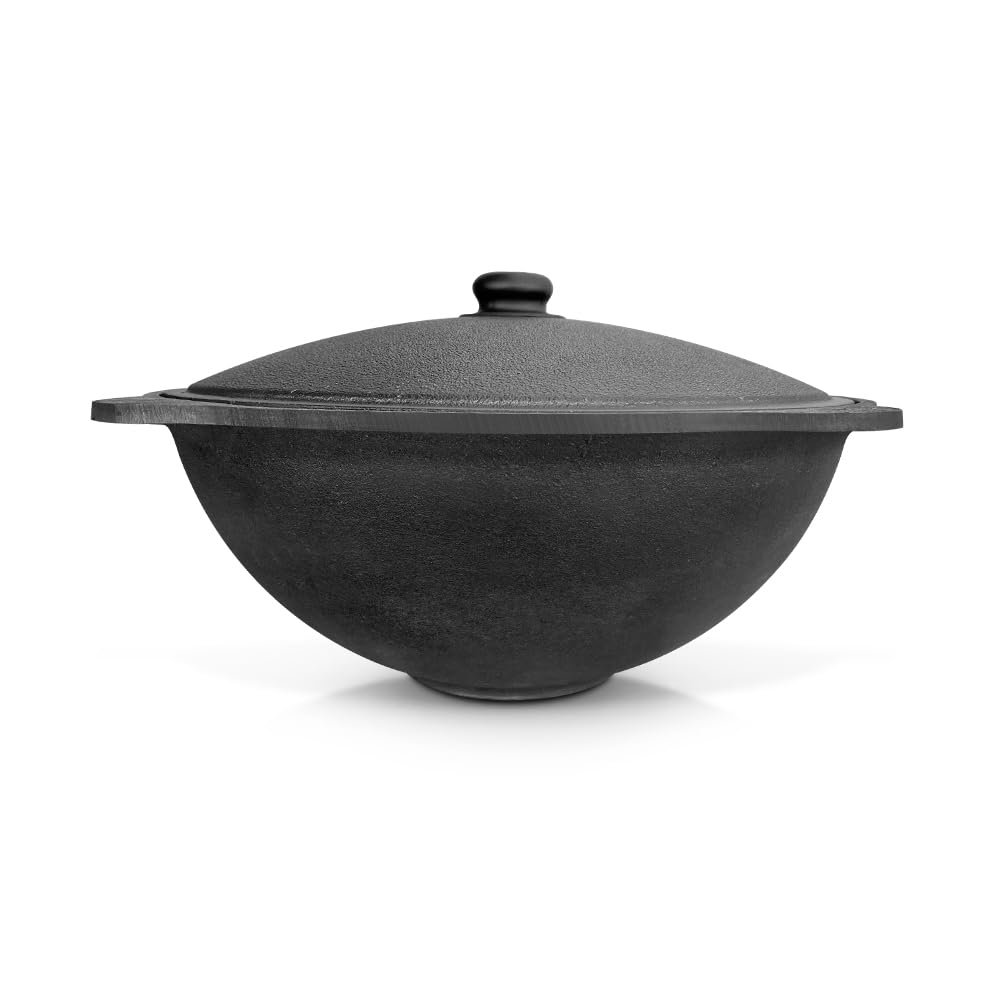 22 L de hierro fundido Kazan 2 espumaderas con tapa de aluminio cacerola Asia казан uzbeki olla espumadera WOK Plov плов казан Kazan horno de fuego Namangan