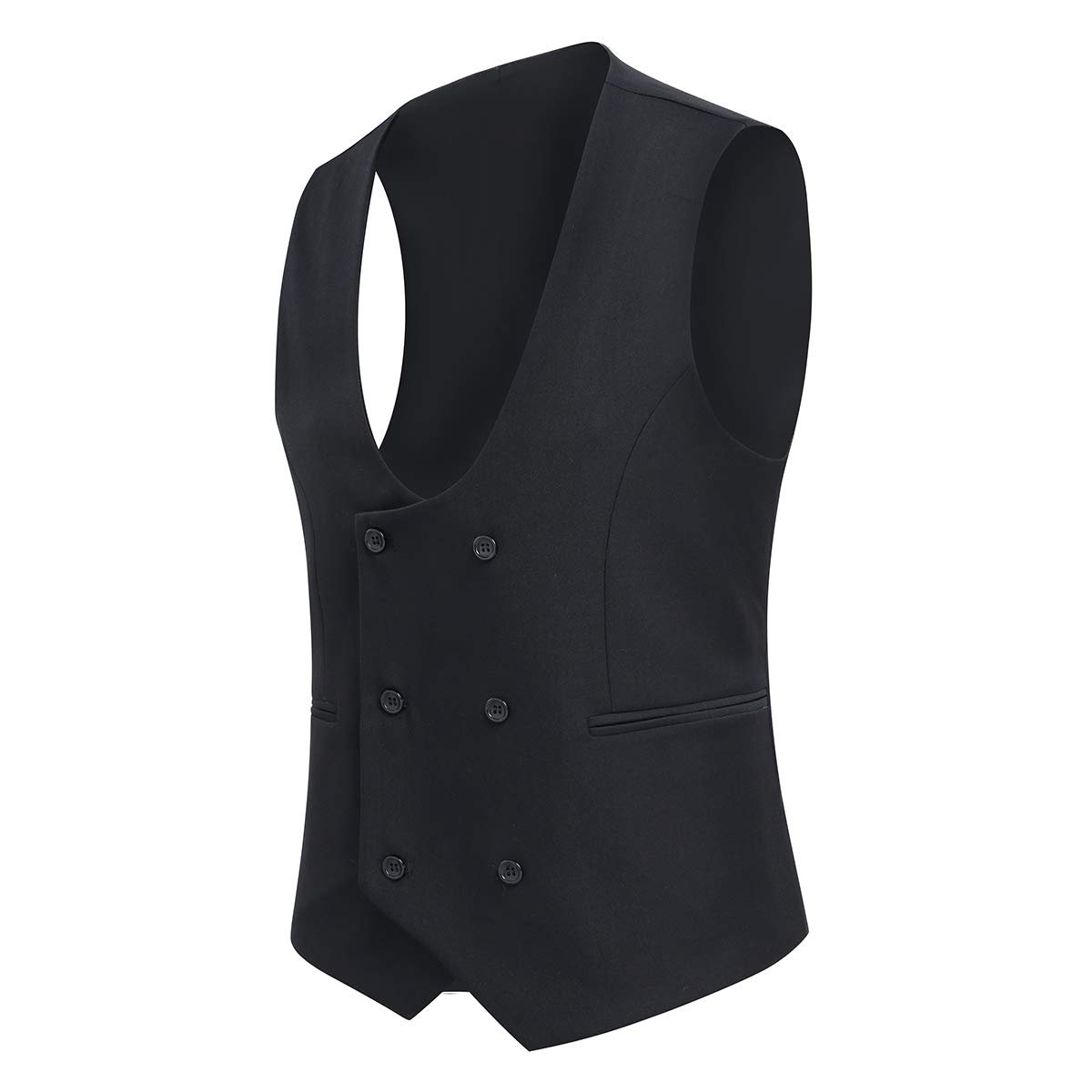Allthemen Gilet da Uomo Gilet da Abito Doppiopetto Gilet da Uomo Western con Scollo Rotondo per Affari