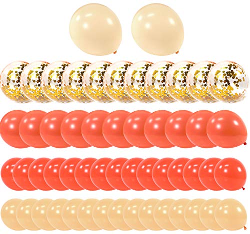 Preisvergleich Produktbild PartyWoo Luftballons Koralle Pfirsich, 77 Stück Luftballons Koralle, Luftballons Pfirsich, Konfetti Luftballons, 2 Stück Große Luftballons Inklusive, Latexballons für Taufe Mädchen, Geburtstag Mädchen