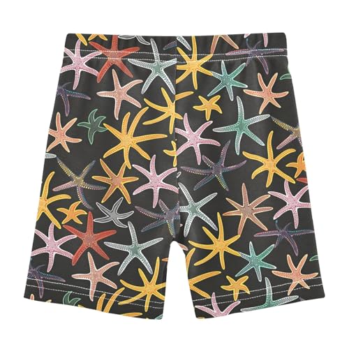 Ocean Colored Starfish Print Girls Shorts Elastic Waist Sports Shorts Girls Leggings Pants for 4-10 Years2