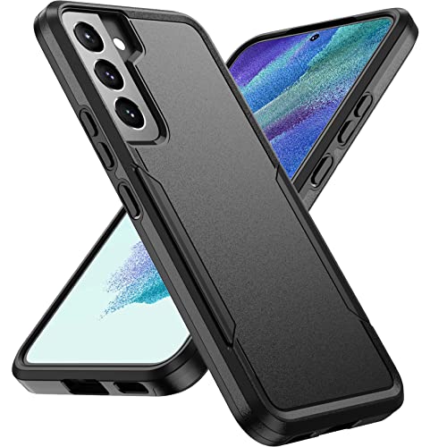 SPIDERCASE für Samsung Galaxy S22 Hülle [Stoßfest in Militärqualität] 2 in 1 Harte Rückseite mit Weicher TPU, Robuste Schutzhülle Heavy Duty Handyhülle für Samsung S22 5G 6.1’’ 2022 (Schwarz) Cover