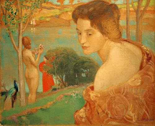 Peintures Fille sur la plage Ludwig Von Hofmann affiche moderne 60x90cm