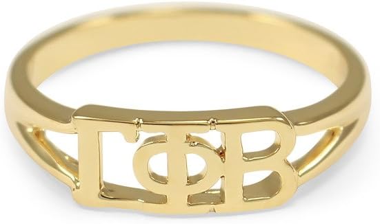 The Collegiate Standard Gamma Phi Beta 14k Gold Plated Sorority Ring with Greek Letters